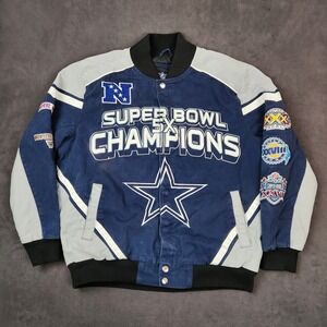 Dallas Cowboys Jacket Mens XL‎ Blue Gray Super Bowl Champions NFL Football G-III